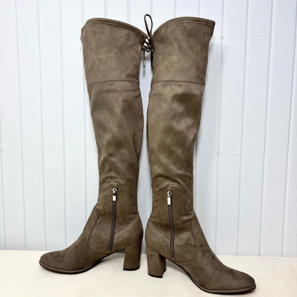 Marc Fisher‎ Over the Knee Boots Suede Taupe Size 8M